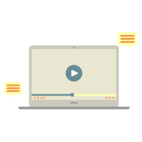 Laptop playing video icon.