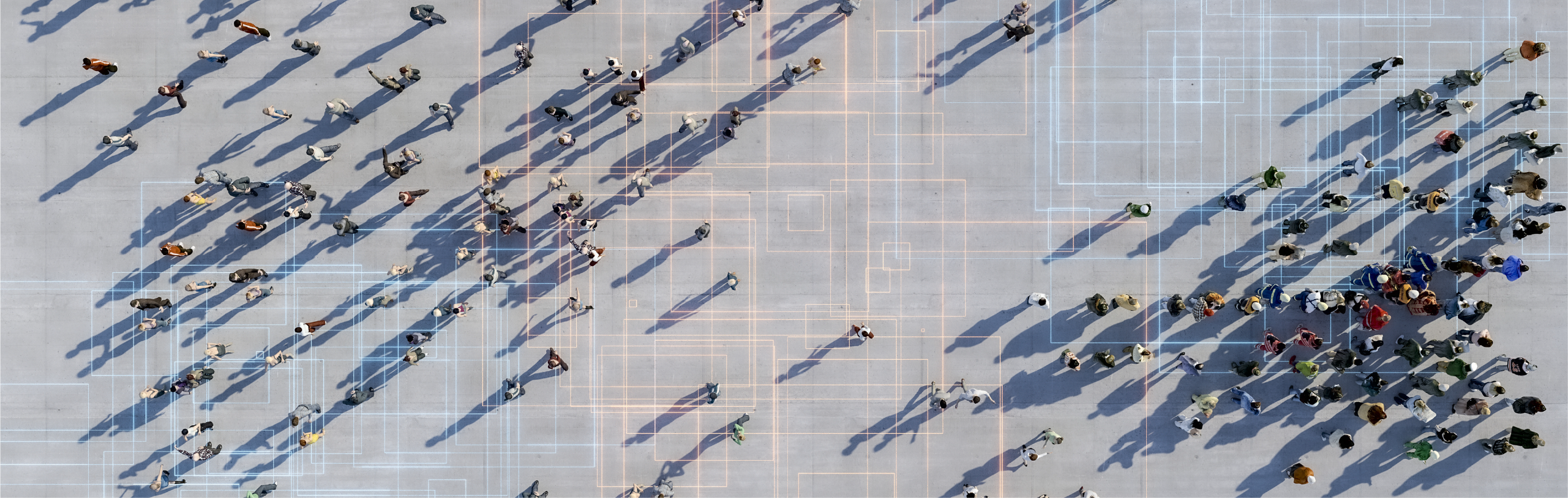 Group of people from above.